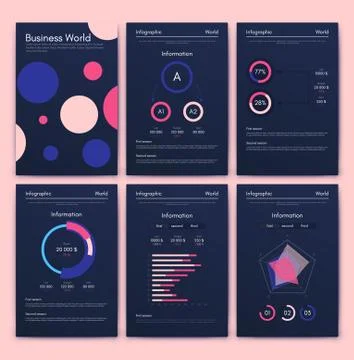 Modern infographic vector elements for business brochures. Use in website, co Stockillustratie