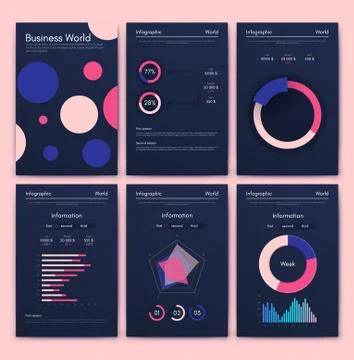 Modern infographic vector elements for business brochures. Use in website, co Stock Illustration