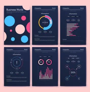 Modern infographic vector elements for business brochures. Use in website, co Illustrazione stock