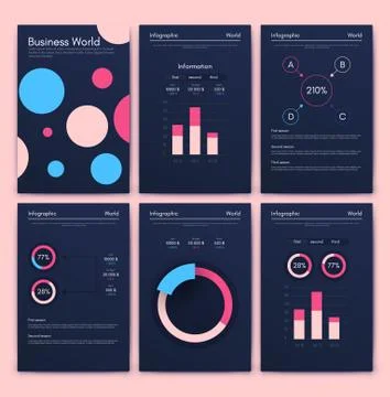 Modern infographic vector elements for business brochures. Use in website, co イラスト素材