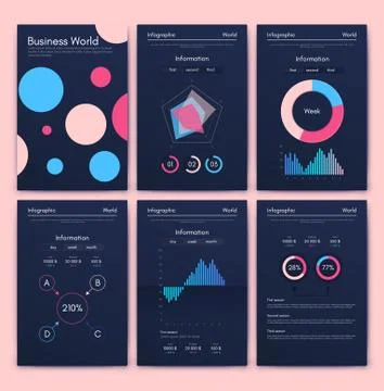 Modern infographic vector elements for business brochures. Use in website, co Stock Illustration