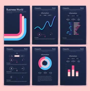 Modern infographic vector elements for business brochures. Use in website, co Illustrazione stock
