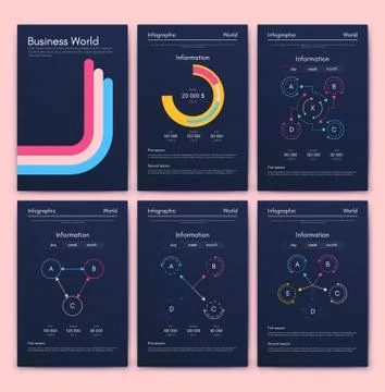 Modern infographic vector elements for business brochures. Use in website, co Stock Illustration