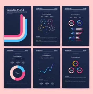 Modern infographic vector elements for business brochures. Use in website, co Stockillustratie