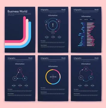 Modern infographic vector elements for business brochures. Use in website, co Illustrazione stock