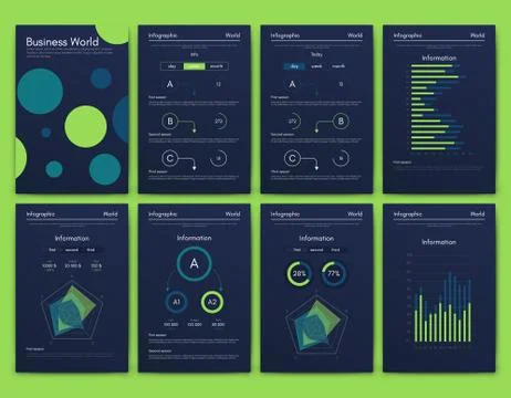 Modern infographic vector elements for business brochures. Use in website, co Stock Illustration