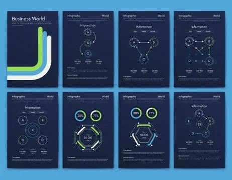 Modern infographic vector elements for business brochures. Use in website, co Illustrazione stock