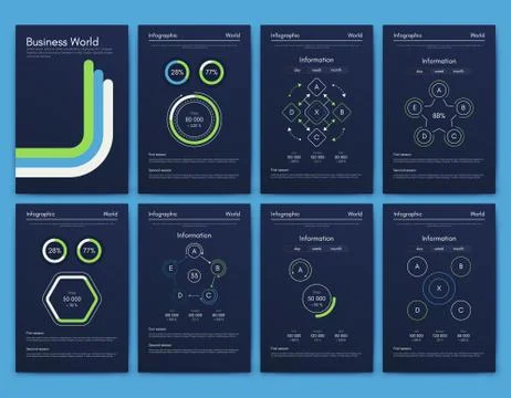 Modern infographic vector elements for business brochures. Use in website, co Illustrazione stock
