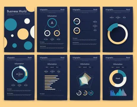 Modern infographic vector elements for business brochures. Use in website, co Stock Illustration