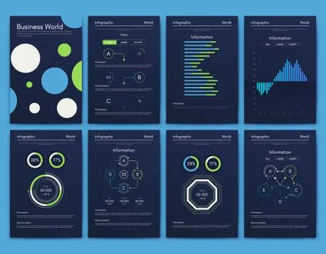 Modern infographic vector elements for business brochures. Use in website, co イラスト素材