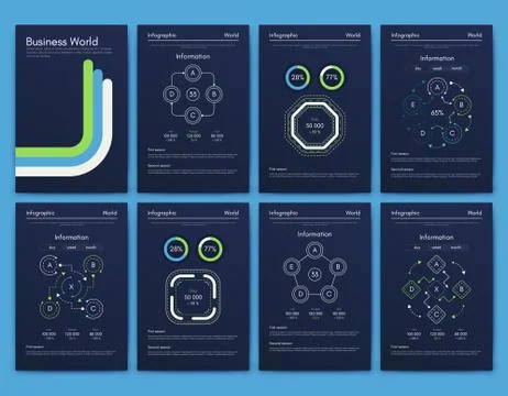Modern infographic vector elements for business brochures. Use in website, co イラスト素材