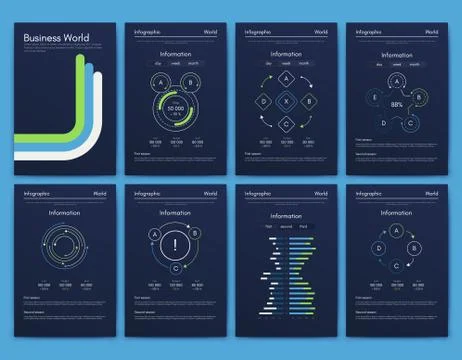 Modern infographic vector elements for business brochures. Use in website, co 스톡 일러스트