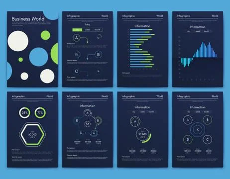 Modern infographic vector elements for business brochures. Use in website, co Illustrazione stock