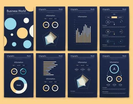 Modern infographic vector elements for business brochures. Use in website, co Stock Illustration
