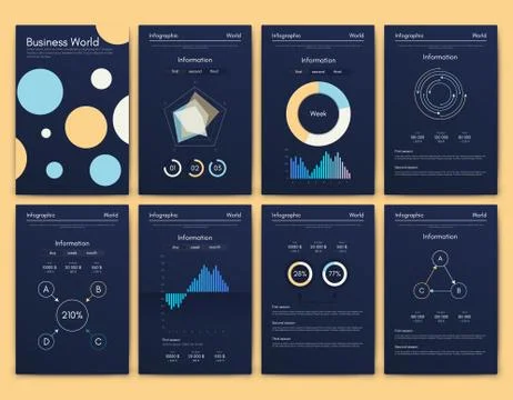 Modern infographic vector elements for business brochures. Use in website, co イラスト素材