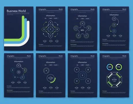 Modern infographic vector elements for business brochures. Use in website, co イラスト素材