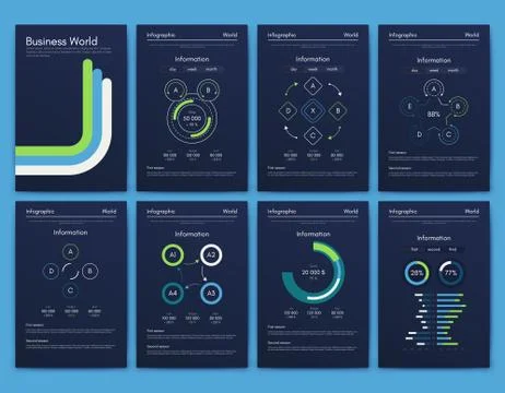 Modern infographic vector elements for business brochures. Use in website, co 스톡 일러스트