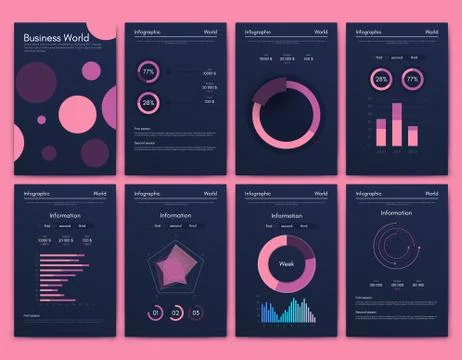 Modern infographic vector elements for business brochures. Use in website, co Stock Illustration