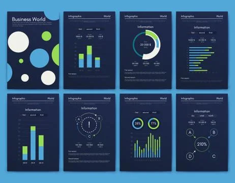 Modern infographic vector elements for business brochures. Use in website, co 스톡 일러스트