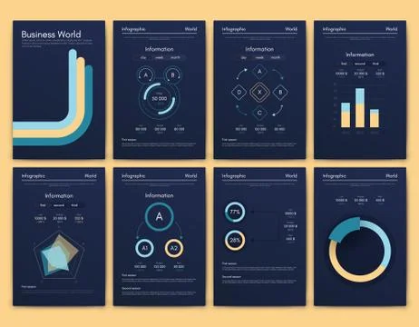Modern infographic vector elements for business brochures. Use in website, co Stock Illustration