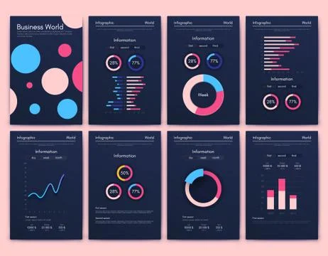 Modern infographic vector elements for business brochures. Use in website Stock Illustration