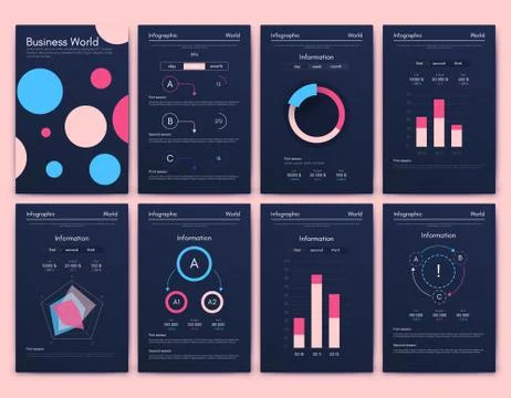 Modern infographic vector elements for business brochures. Use in website Illustrazione stock