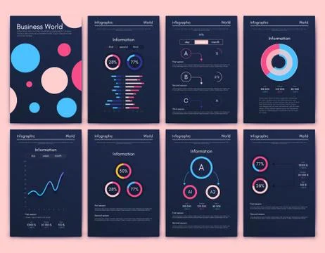 Modern infographic vector elements for business brochures. Use in website Stock Illustration