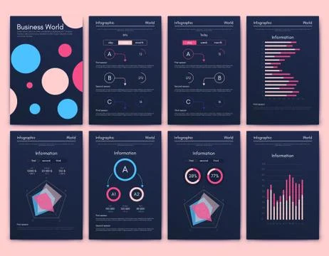Modern infographic vector elements for business brochures. Use in website 스톡 일러스트