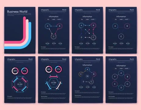 Modern infographic vector elements for business brochures. Use in website Stockillustratie