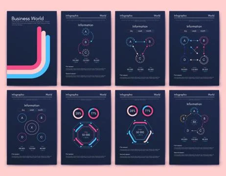 Modern infographic vector elements for business brochures. Use in website Illustrazione stock