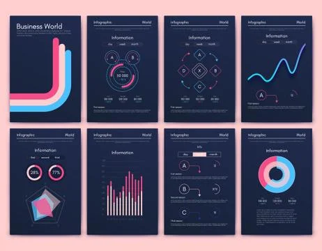 Modern infographic vector elements for business brochures. Use in website Stock Illustration