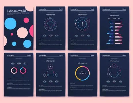 Modern infographic vector elements for business brochures. Use in website 스톡 일러스트