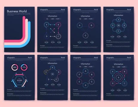 Modern infographic vector elements for business brochures. Use in website Stock Illustration