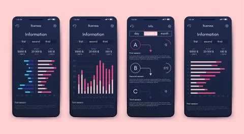 Modern infographic vector elements for business brochures. Use in website Illustrazione stock