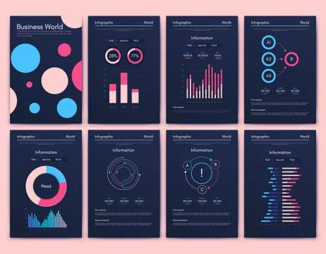 Modern infographic vector elements for business brochures. Use in website, co Stock Illustration