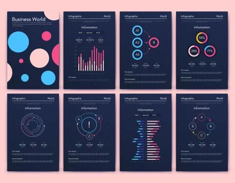 Modern infographic vector elements for business brochures. Use in website, co イラスト素材