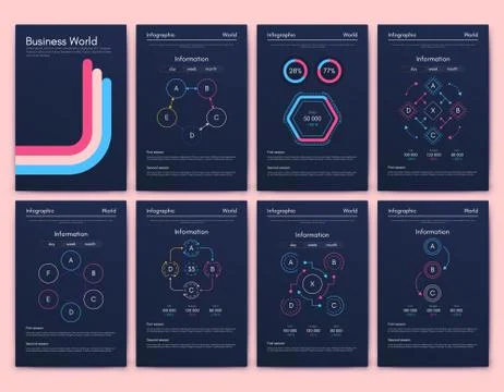 Modern infographic vector elements for business brochures. Use in website, co 스톡 일러스트