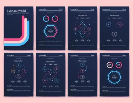 Modern infographic vector elements for business brochures. Use in website, co 스톡 일러스트