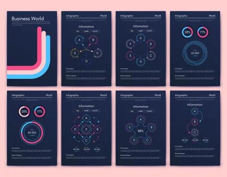 Modern infographic vector elements for business brochures. Use in website, co 스톡 일러스트