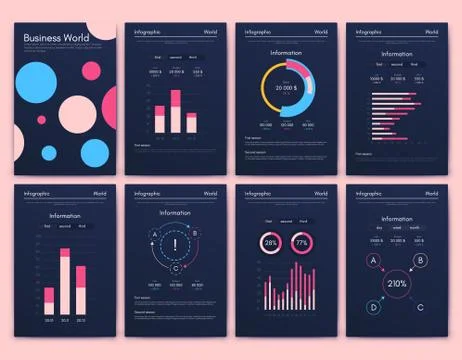 Modern infographic vector elements for business brochures. Use in website Stock Illustration