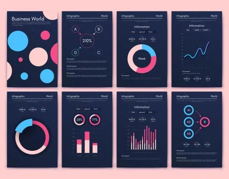 Modern infographic vector elements for business brochures. Use in website 스톡 일러스트