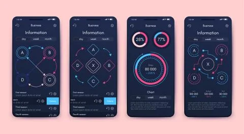 Modern infographic vector elements for business brochures. Use in website Illustrazione stock