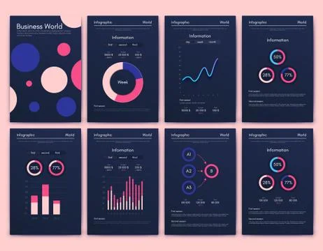 Modern infographic vector elements for business brochures. Use in website Stock Illustration