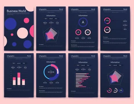 Modern infographic vector elements for business brochures. Use in website 스톡 일러스트