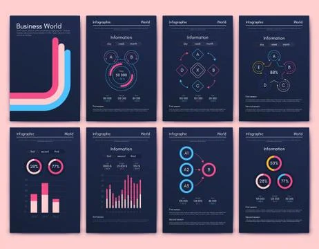 Modern infographic vector elements for business brochures. Use in website Stock Illustration