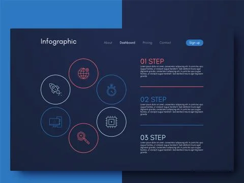 Modern infographic vector elements for business brochures. Use in website, co 스톡 일러스트