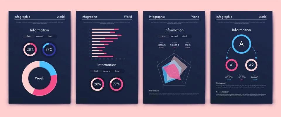 Modern infographic vector elements for business brochures. Use in website, co Illustrazione stock