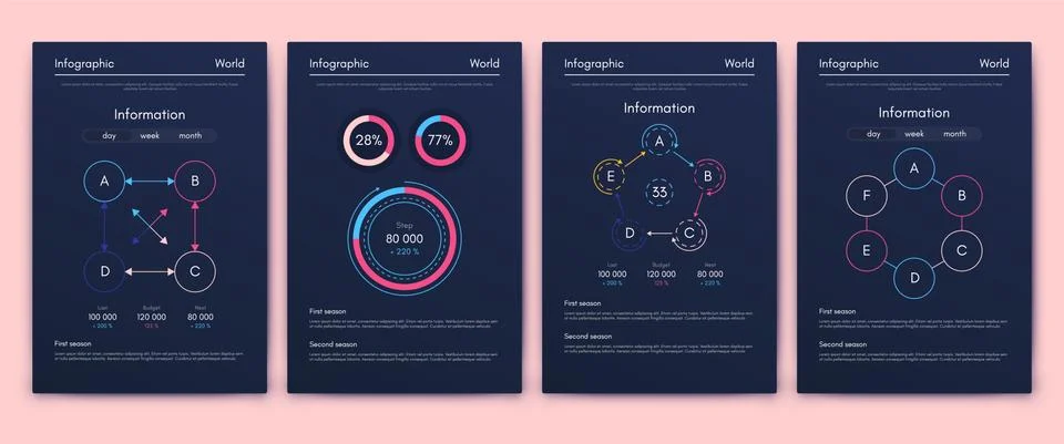 Modern infographic vector elements for business brochures. Use in website, co Stock Illustration