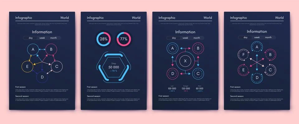 Modern infographic vector elements for business brochures. Use in website, co Illustrazione stock