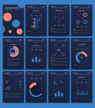 Modern infographic vector elements for business brochures. Use in website, co Stock Illustration